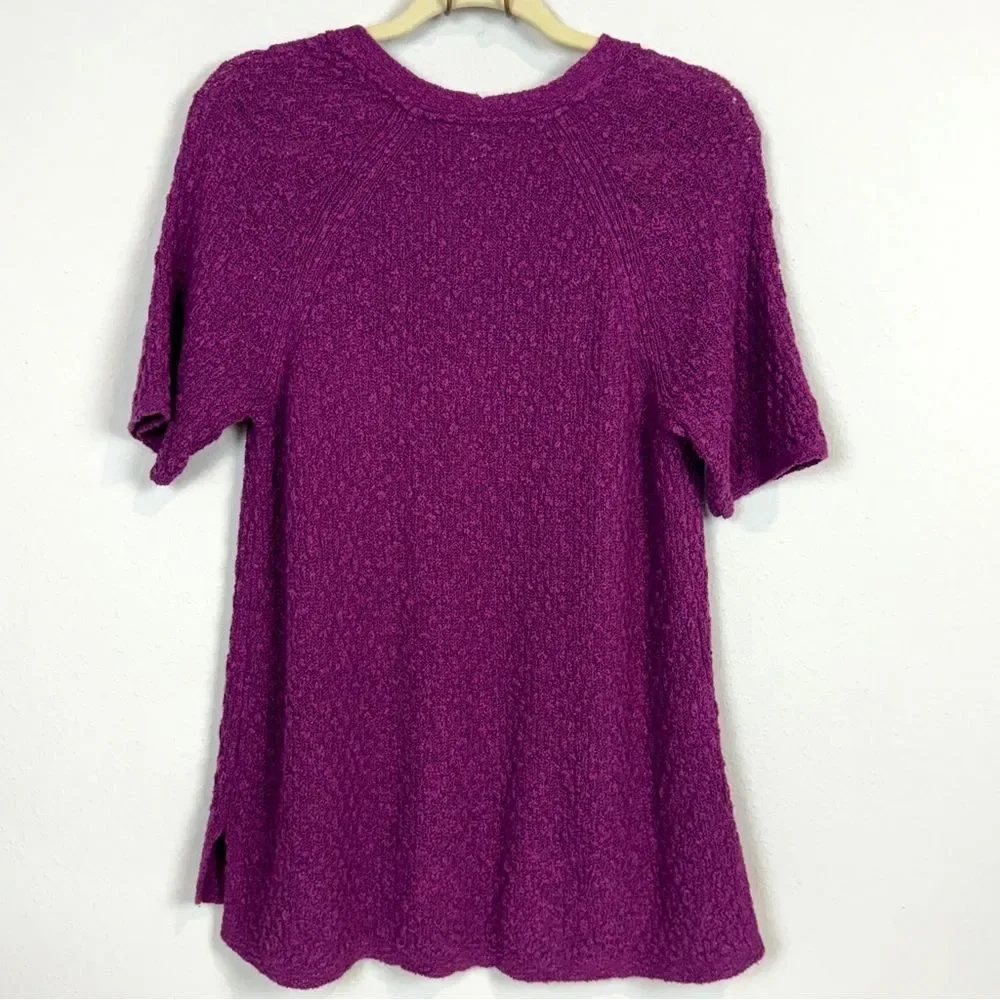 J. Jill Dimensional Short Sleeve V-neck Sweater M